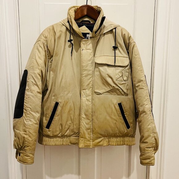 Vintage Penfield Distressed Down Puffer Jacket Coat with Leather Elbow Patches L - Picture 7 of 16